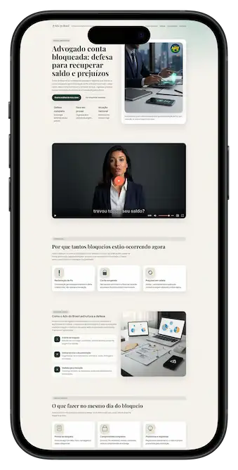 Landing Page Para Advogados em um Smartphone